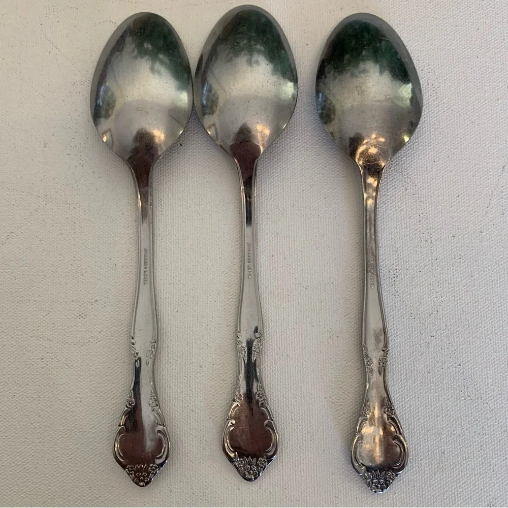 3 Estia CASCADE Stainless Glossy Korea Serving Spoons 7.5